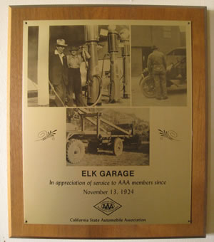elk garage plaque